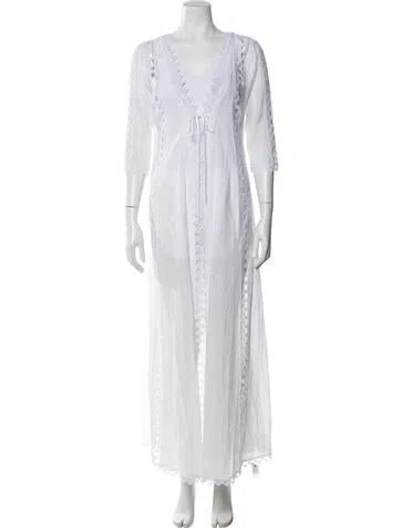 Pre-owned Charo Ruiz Lace Pattern Jacket In White