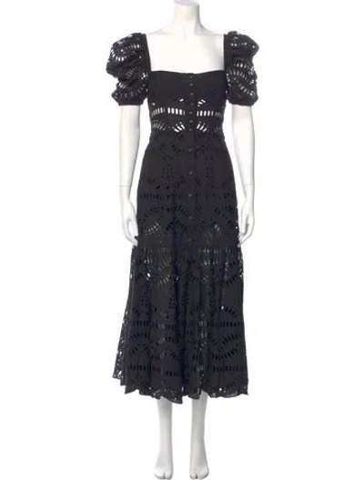Pre-owned Charo Ruiz Lace Pattern Long Dress In Multi