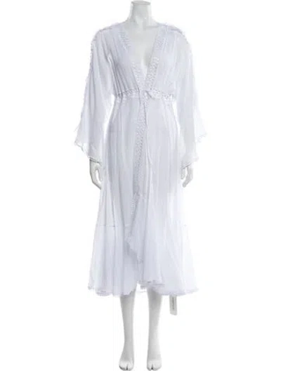 Pre-owned Charo Ruiz Lace Pattern Long Dress W/ Tags In White