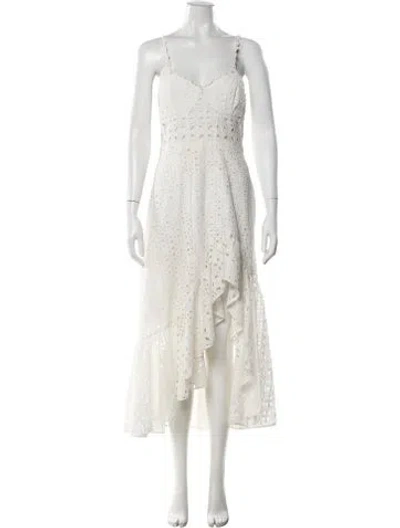 Pre-owned Charo Ruiz Lace Pattern Midi Length Dress In Neutral