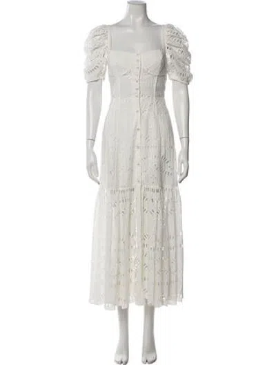 Pre-owned Charo Ruiz Lace Pattern Midi Length Dress In Neutrals