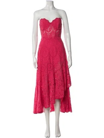 Pre-owned Charo Ruiz Lace Pattern Midi Length Dress In Pink