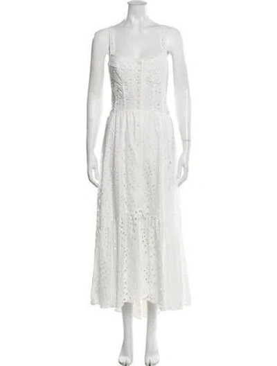 Pre-owned Charo Ruiz Lace Pattern Midi Length Dress In White