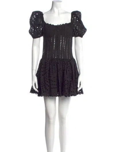 Pre-owned Charo Ruiz Lace Pattern Mini Dress In Black