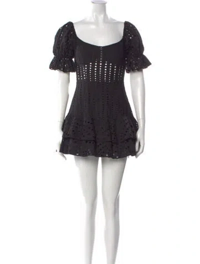 Pre-owned Charo Ruiz Lace Pattern Mini Dress In Black