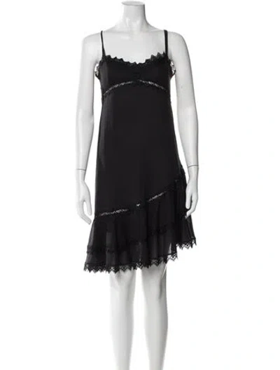 Pre-owned Charo Ruiz Lace Pattern Mini Dress In Black