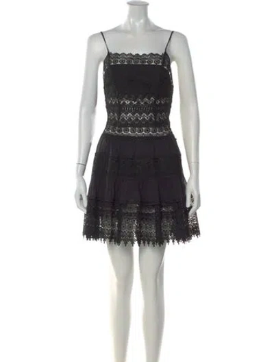 Pre-owned Charo Ruiz Lace Pattern Mini Dress In Black