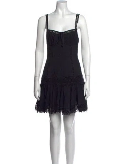 Pre-owned Charo Ruiz Lace Pattern Mini Dress In Black