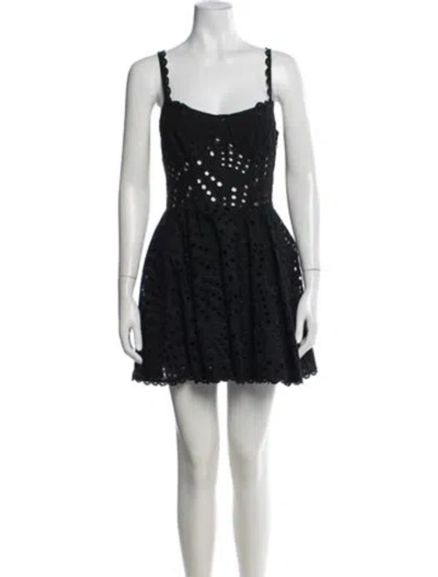 Pre-owned Charo Ruiz Lace Pattern Mini Dress In Black