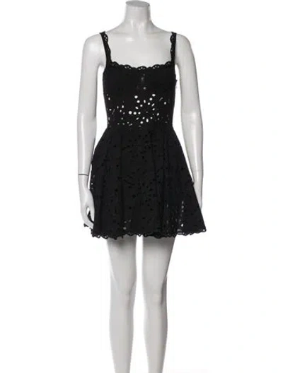 Pre-owned Charo Ruiz Lace Pattern Mini Dress In Black