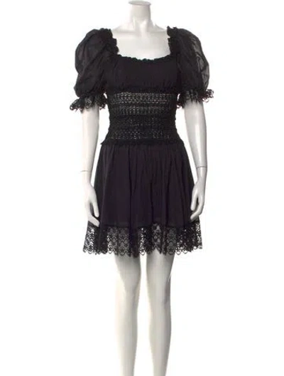 Pre-owned Charo Ruiz Lace Pattern Mini Dress In Black