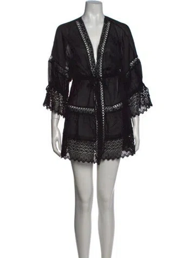 Pre-owned Charo Ruiz Lace Pattern Mini Dress In Black