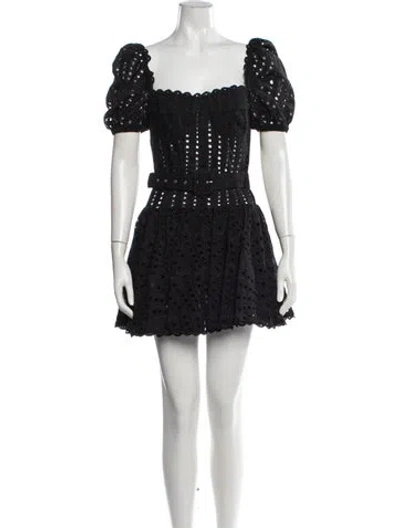 Pre-owned Charo Ruiz Lace Pattern Mini Dress In Black