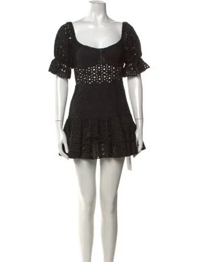 Pre-owned Charo Ruiz Lace Pattern Mini Dress In Black