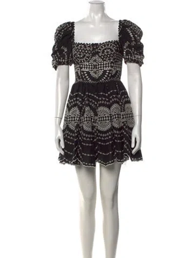 Pre-owned Charo Ruiz Lace Pattern Mini Dress In Black