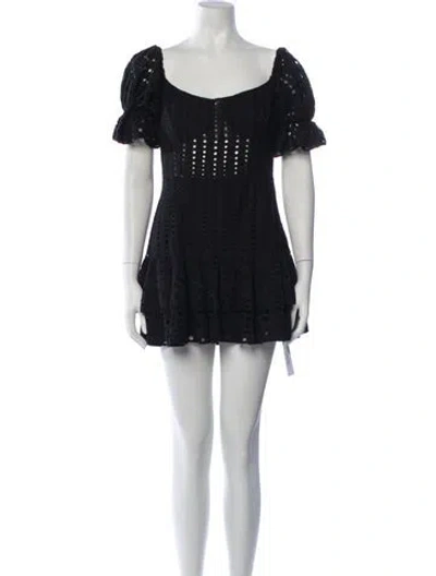 Pre-owned Charo Ruiz Lace Pattern Mini Dress In Black