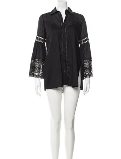 Pre-owned Charo Ruiz Lace Pattern Mini Dress In Black
