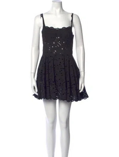 Pre-owned Charo Ruiz Lace Pattern Mini Dress In Black