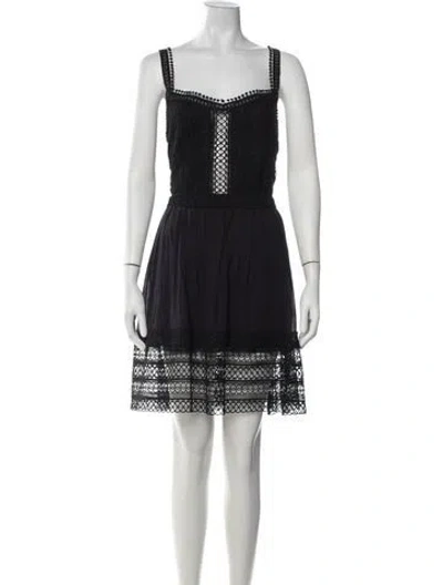 Pre-owned Charo Ruiz Lace Pattern Mini Dress In Black