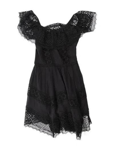 Pre-owned Charo Ruiz Lace Pattern Mini Dress In Blue