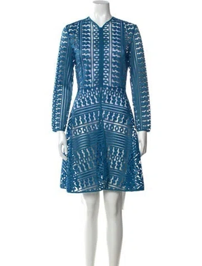Pre-owned Charo Ruiz Lace Pattern Mini Dress In Blue