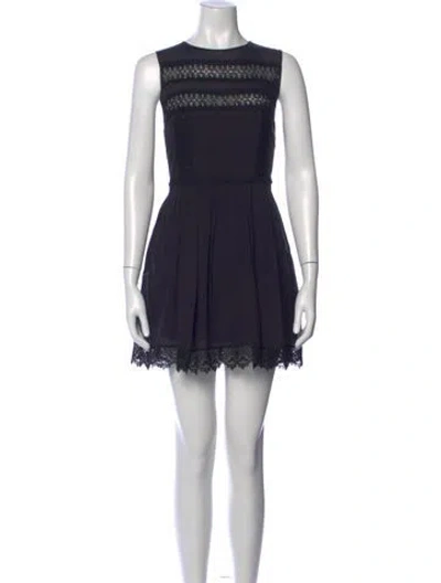 Pre-owned Charo Ruiz Lace Pattern Mini Dress In Blue