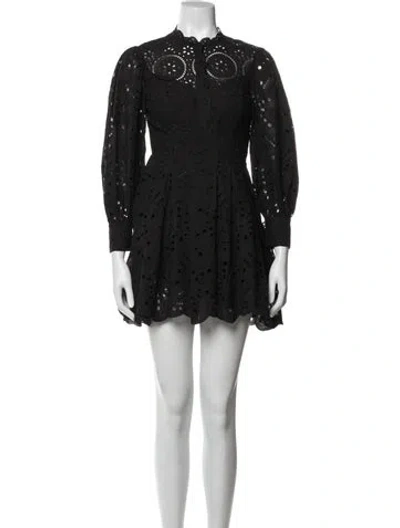 Pre-owned Charo Ruiz Lace Pattern Mini Dress In Blue