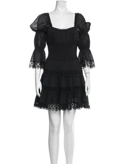 Pre-owned Charo Ruiz Lace Pattern Mini Dress In Blue