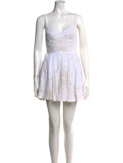Pre-owned Charo Ruiz Lace Pattern Mini Dress In Multicolor