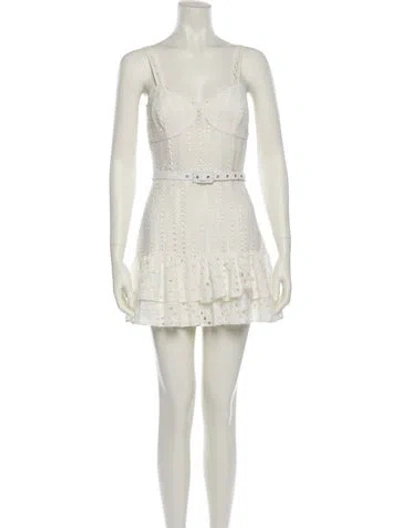 Pre-owned Charo Ruiz Lace Pattern Mini Dress In Neutral