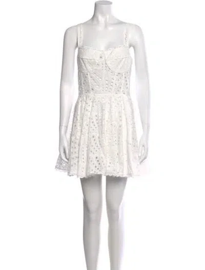 Pre-owned Charo Ruiz Lace Pattern Mini Dress In Neutral