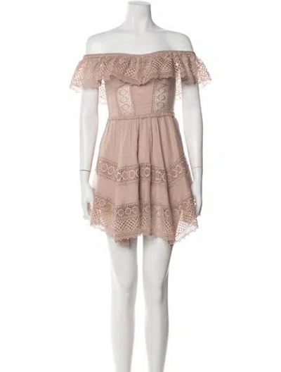Pre-owned Charo Ruiz Lace Pattern Mini Dress In Neutral