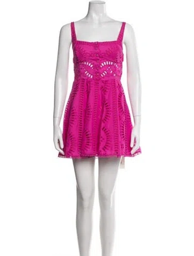 Pre-owned Charo Ruiz Lace Pattern Mini Dress In Pink