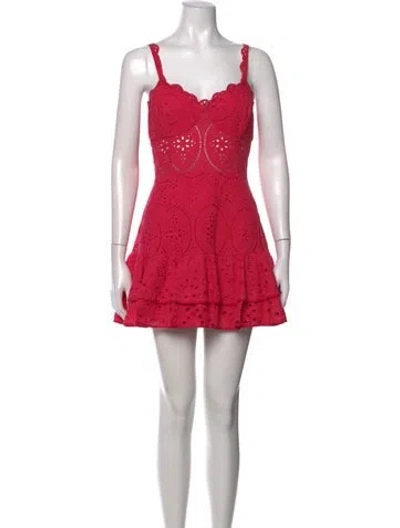 Pre-owned Charo Ruiz Lace Pattern Mini Dress In Pink
