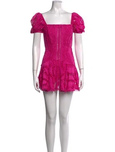 Pre-owned Charo Ruiz Lace Pattern Mini Dress In Pink