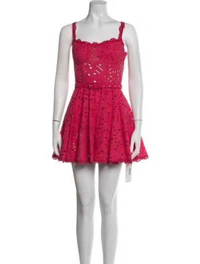 Pre-owned Charo Ruiz Lace Pattern Mini Dress In Red