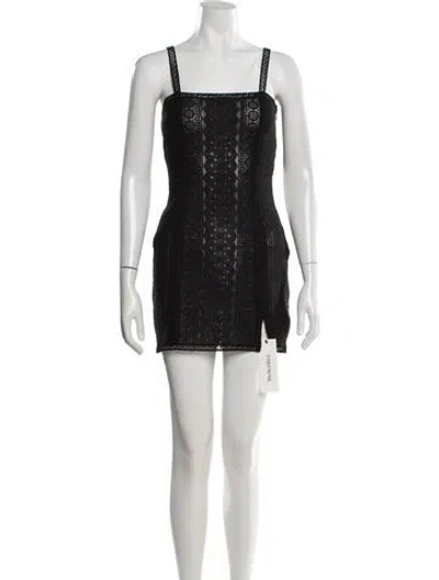 Pre-owned Charo Ruiz Lace Pattern Mini Dress W/ Tags In Black