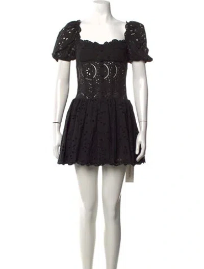 Pre-owned Charo Ruiz Lace Pattern Mini Dress W/ Tags In Black