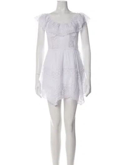Pre-owned Charo Ruiz Lace Pattern Mini Dress W/ Tags In White