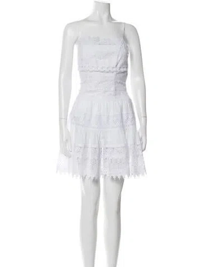 Pre-owned Charo Ruiz Lace Pattern Mini Dress W/ Tags In White