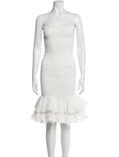 Pre-owned Charo Ruiz Lace Pattern Mini Dress In White