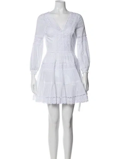 Pre-owned Charo Ruiz Lace Pattern Mini Dress In White