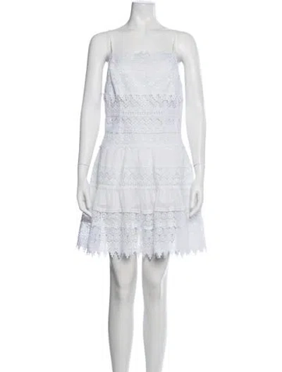 Pre-owned Charo Ruiz Lace Pattern Mini Dress In White