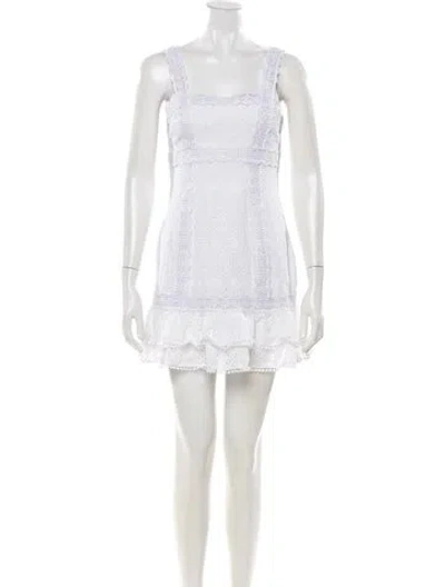 Pre-owned Charo Ruiz Lace Pattern Mini Dress In White