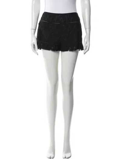 Pre-owned Charo Ruiz Lace Pattern Mini Shorts In Black