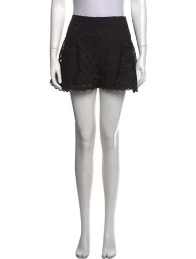 Pre-owned Charo Ruiz Lace Pattern Mini Shorts In Black