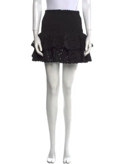 Pre-owned Charo Ruiz Lace Pattern Mini Skirt In Black