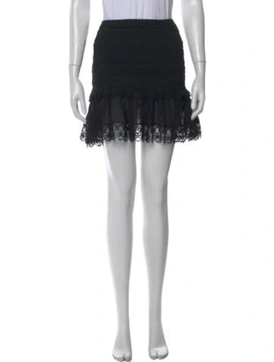 Pre-owned Charo Ruiz Lace Pattern Mini Skirt In Black