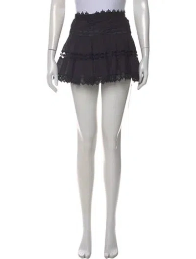 Pre-owned Charo Ruiz Lace Pattern Mini Skirt In Black