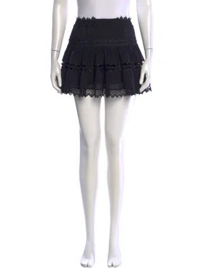 Pre-owned Charo Ruiz Lace Pattern Mini Skirt In Black
